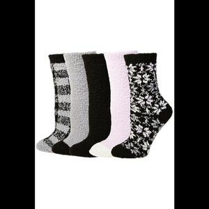 Comfort Code Women's 5-Pack Cozy Socks Purple/Black/Gray